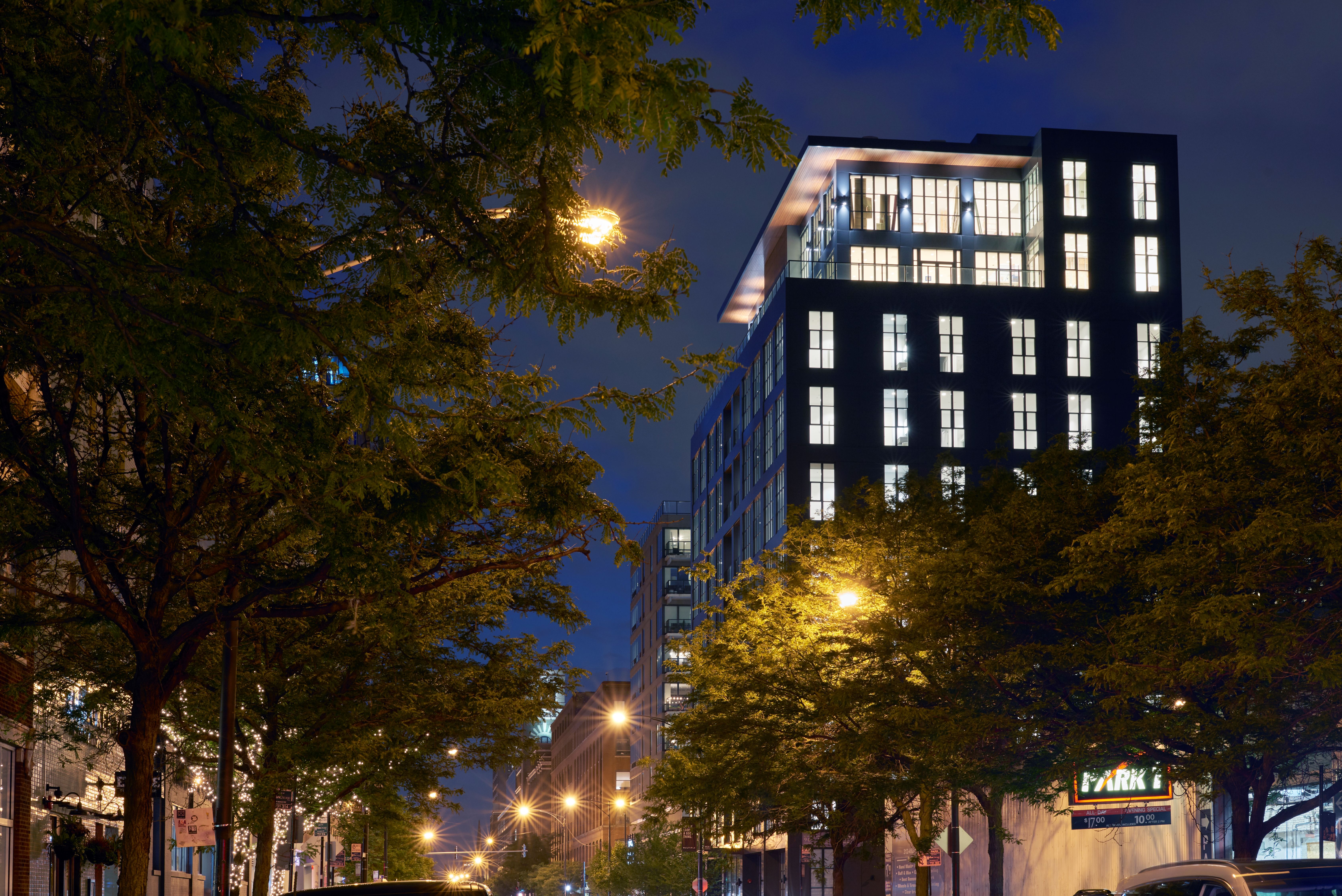 900 West Building at Night