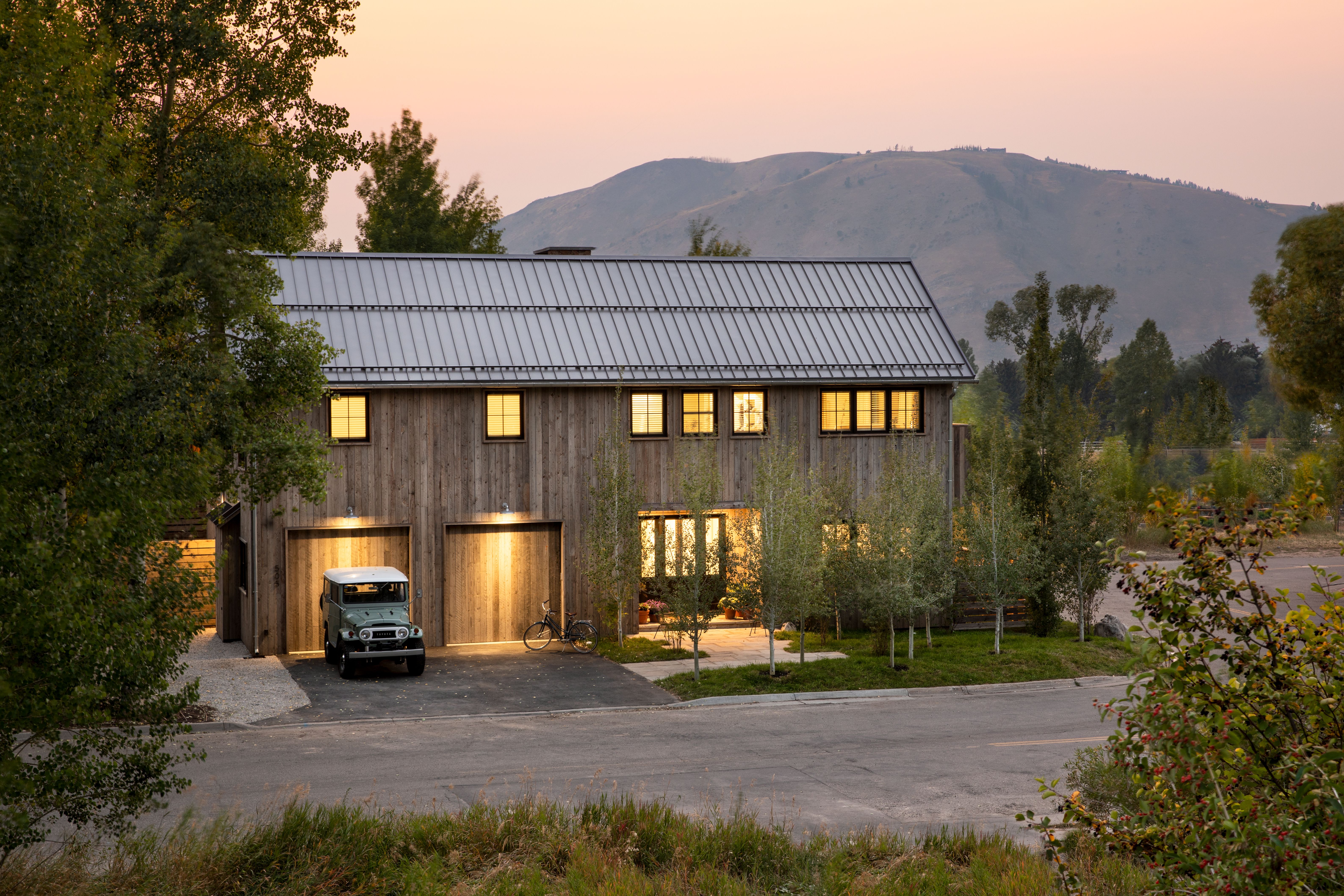 Rancher Residence Exterior at Sunset